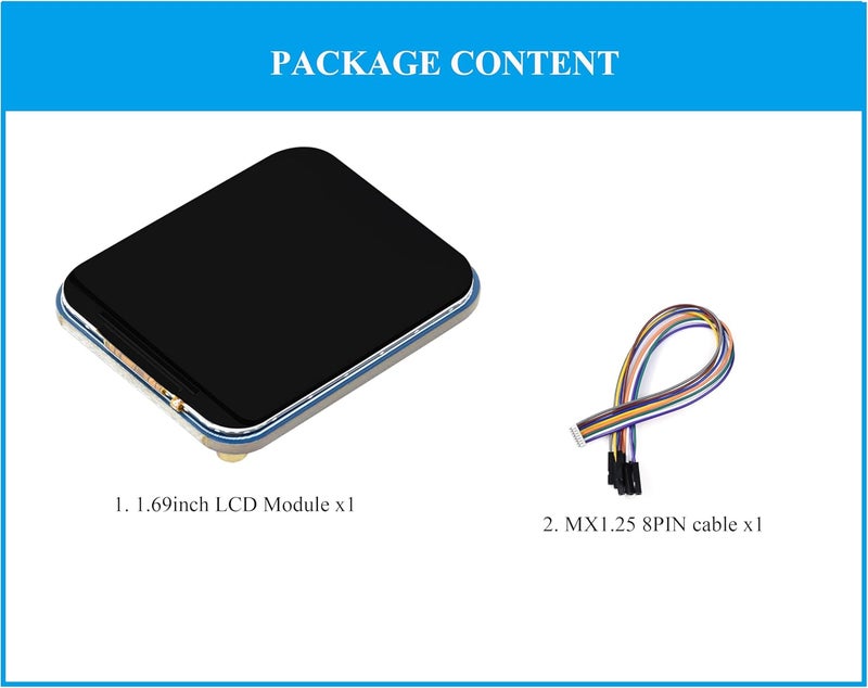 UBEEKOO وحدة عرض LCD بحجم 1.69 بوصة، لوحة عرض IPS متوافقة مع Raspberry Pi 5/4B/3B+/3B/2B/Zero W/WH/Zero 2 W/Arduino/STM32، شريحة تشغيل مدمجة ST7789V2، واجهة SPI - Image 2